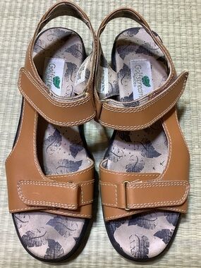 Golfstream Women’s 2-strap Leather Golf Sandals Camel Leather Size 9 Comfort